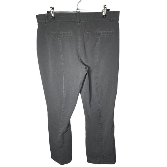 Isaac Mizrahi Live Womens Size 10 P Gray  Solid BootCut Khaki Pants - Picture 2 of 10